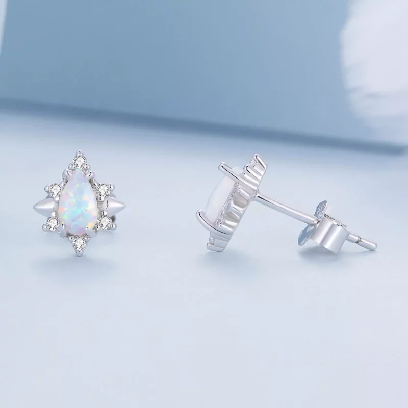 (afbeelding voor) Pandora Style Opaal Drop Oorknopjes - BSE685 - Bekijken 3