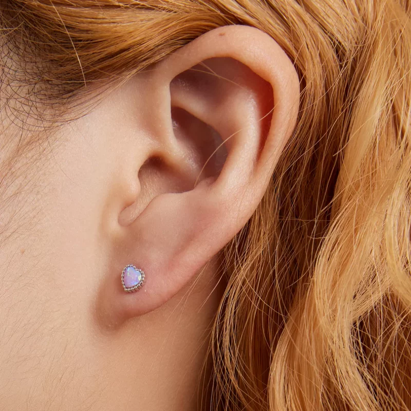 (afbeelding voor) Pandora Style Opaal Liefde Oorknopjes - SCE1383 - Bekijken 5
