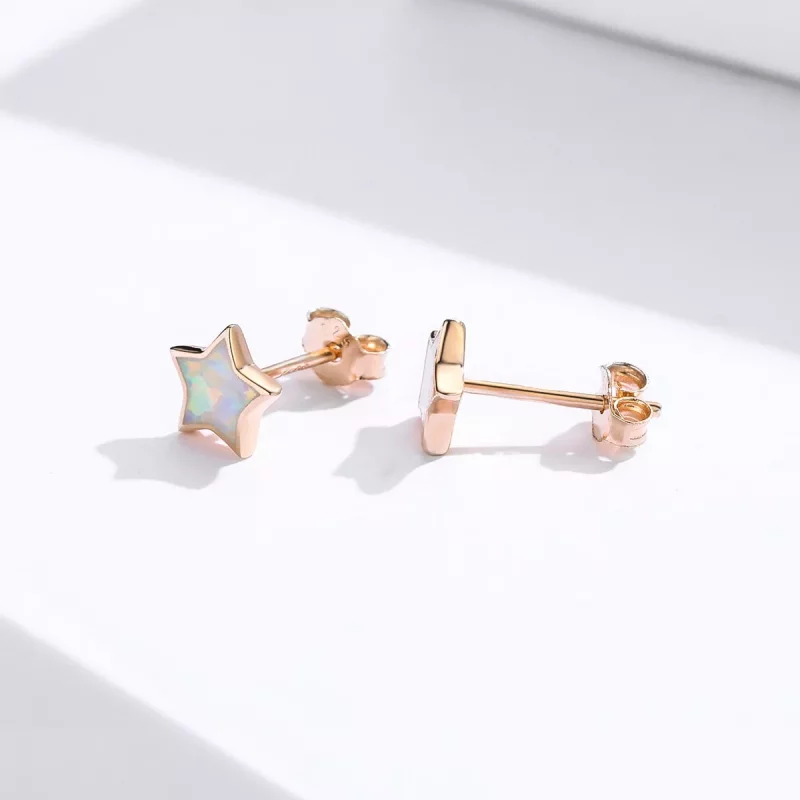(afbeelding voor) Pandora Style Opaal Pentagram Oorknopjes - SCE674 - Bekijken 3