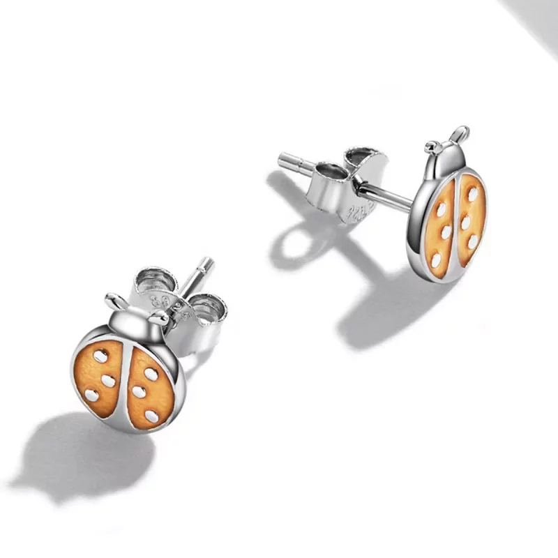 (afbeelding voor) Pandora Style Oranje Lieveheersbeestje Oorknopjes - SCE1345 - Bekijken 4