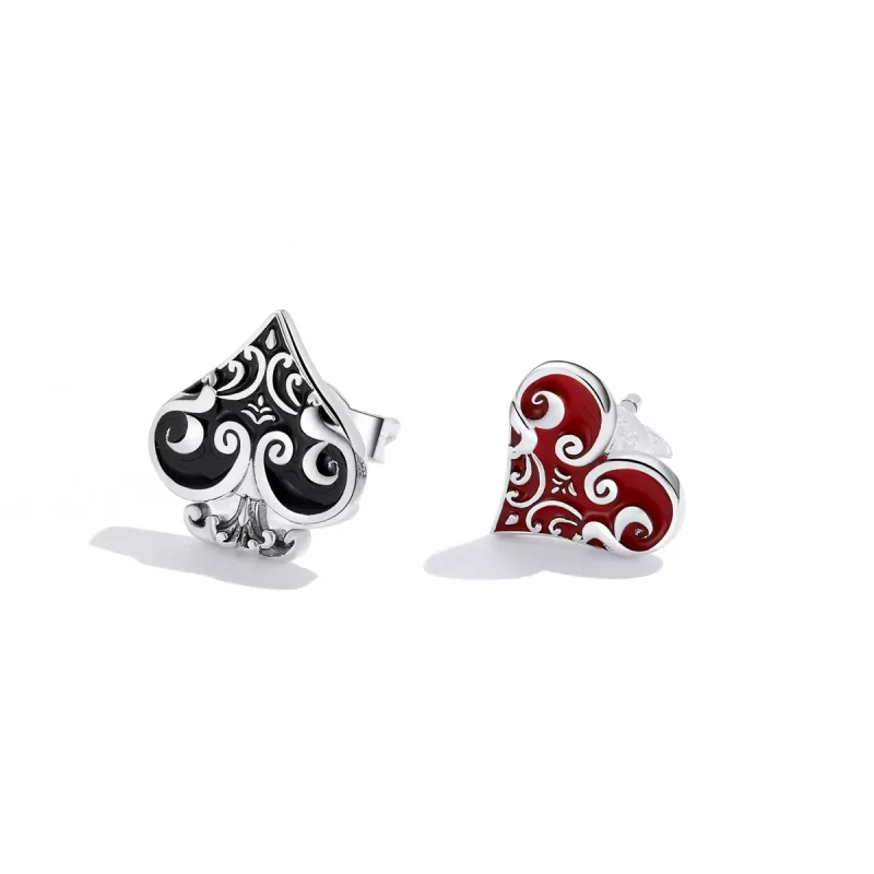 (afbeelding voor) Pandora Style Poker harten Oorknopjes - SCE1378 - Bekijken 2