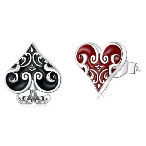 Pandora Style Poker harten Oorknopjes - SCE1378 (afbeelding voor) Pandora Style Poker harten Oorknopjes - SCE1378