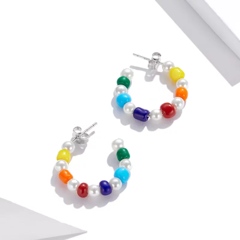 (afbeelding voor) Pandora Style Rainbow Shell Kralen Oorknopjes - SCE1183 - Bekijken 2