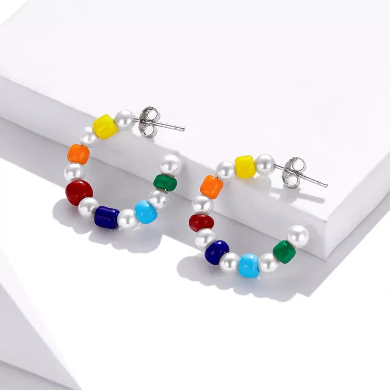 (afbeelding voor) Pandora Style Rainbow Shell Kralen Oorknopjes - SCE1183 - Bekijken 4