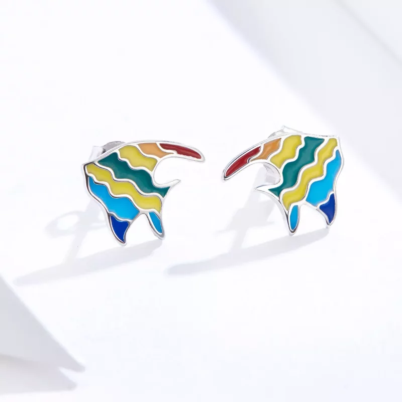 (afbeelding voor) Pandora Style Regenboog vis Oorknopjes - SCE824 - Bekijken 2