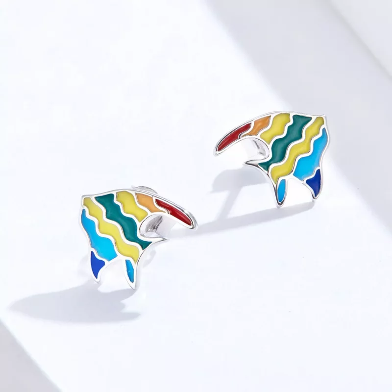 (afbeelding voor) Pandora Style Regenboog vis Oorknopjes - SCE824 - Bekijken 4