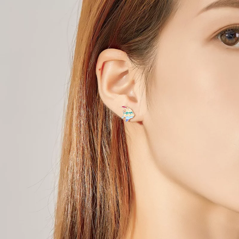 (afbeelding voor) Pandora Style Regenboog vis Oorknopjes - SCE824 - Bekijken 7
