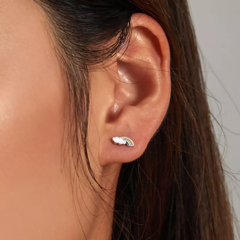 (afbeelding voor) Pandora Style Regenboog wolken Oorknopjes - SCE1274 - Bekijken 7
