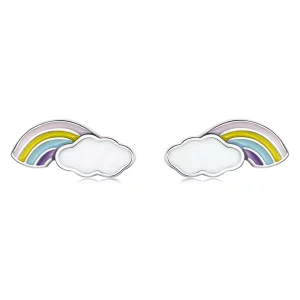 Pandora Style Regenboog wolken Oorknopjes - SCE1274 (afbeelding voor) Pandora Style Regenboog wolken Oorknopjes - SCE1274