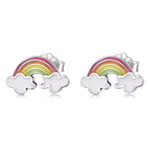 Pandora Style Regenboog wolken Oorknopjes - SCE1339 (afbeelding voor) Pandora Style Regenboog wolken Oorknopjes - SCE1339
