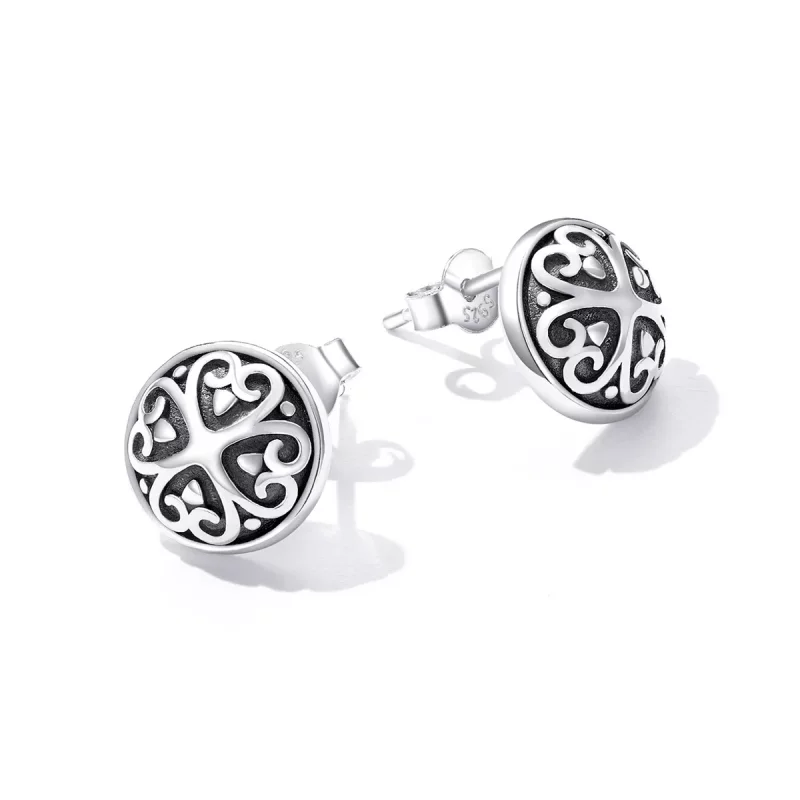 (afbeelding voor) Pandora Style Retro Patroon Oorknopjes - SCE1396 - Bekijken 3