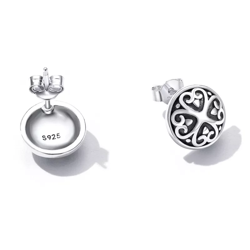 (afbeelding voor) Pandora Style Retro Patroon Oorknopjes - SCE1396 - Bekijken 4