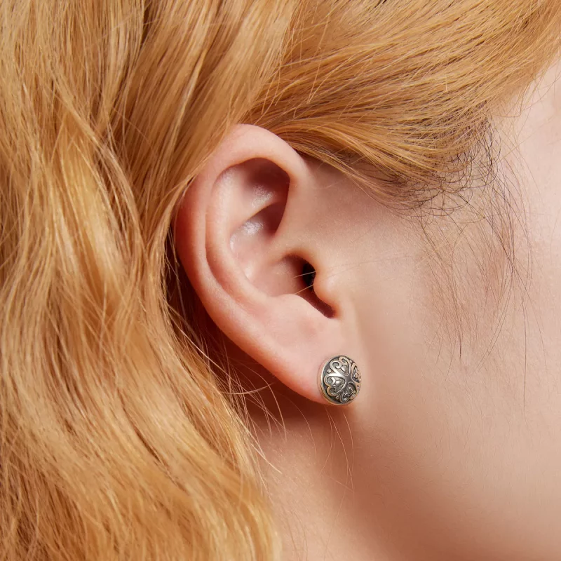 (afbeelding voor) Pandora Style Retro Patroon Oorknopjes - SCE1396 - Bekijken 5