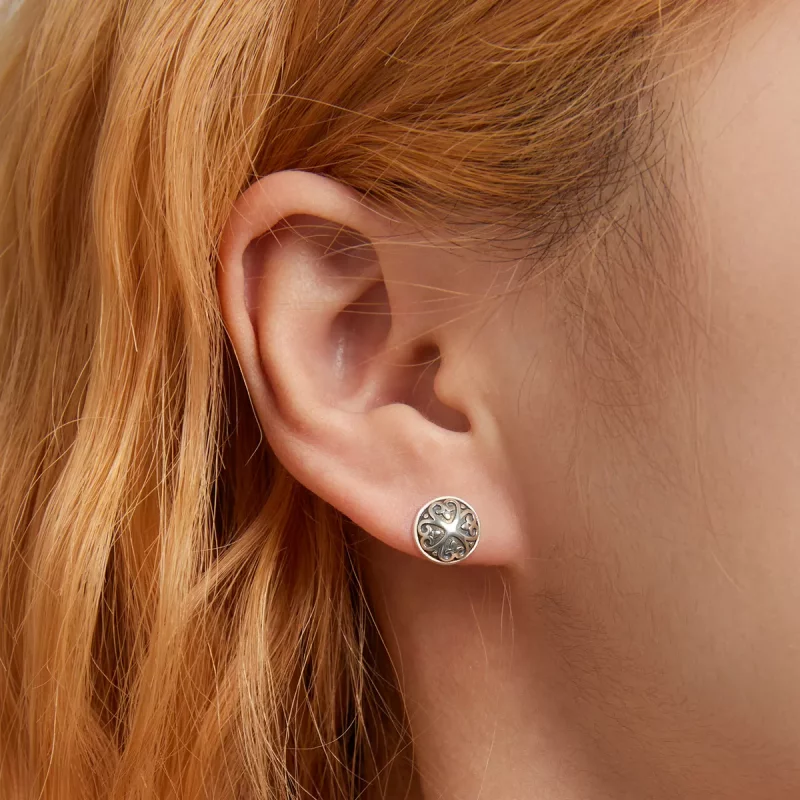(afbeelding voor) Pandora Style Retro Patroon Oorknopjes - SCE1396 - Bekijken 6