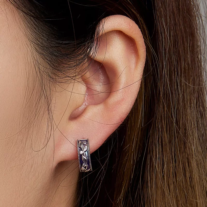 (afbeelding voor) Pandora Style Retro Patroon Oorknopjes - SCE1415 - Bekijken 5