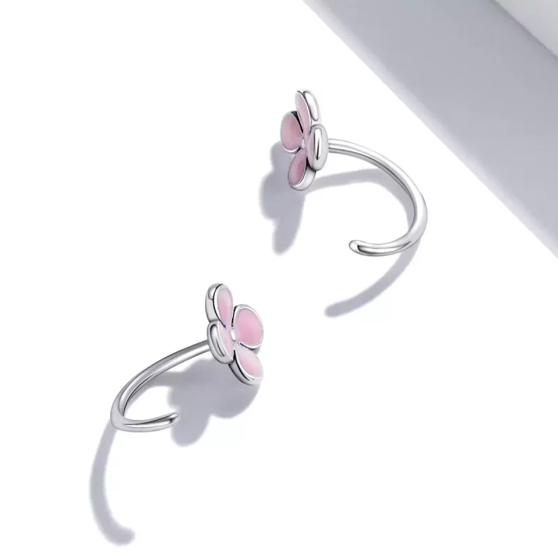 (afbeelding voor) Pandora Style Roze Bloemen Oorknopjes - SCE1286 - Bekijken 4