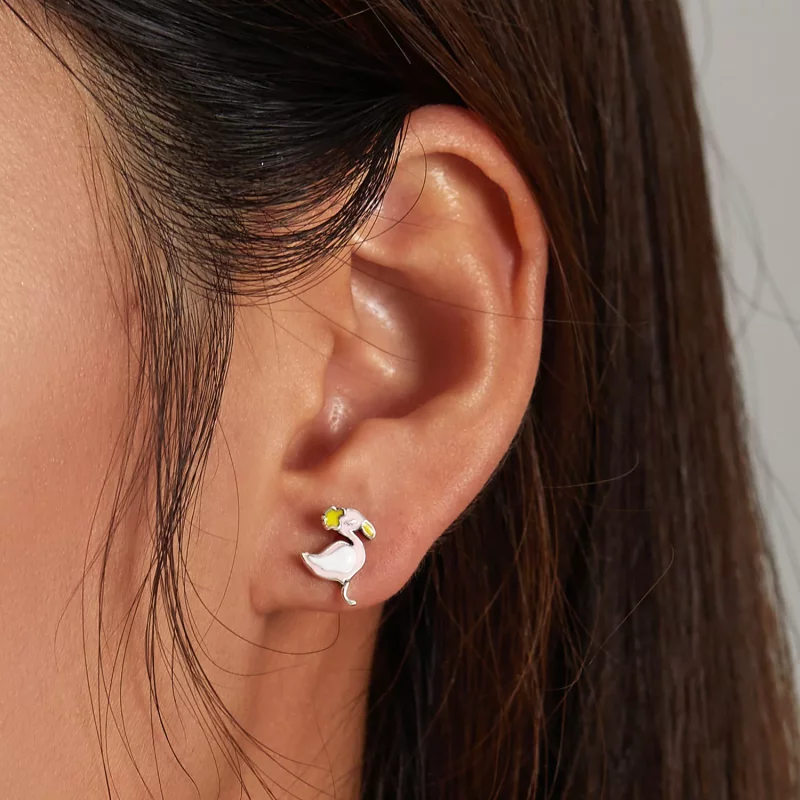 (afbeelding voor) Pandora Style Roze Flamingo Oorknopjes - SCE1276 - Bekijken 5