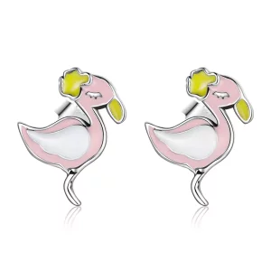 Pandora Style Roze Flamingo Oorknopjes - SCE1276 (afbeelding voor) Pandora Style Roze Flamingo Oorknopjes - SCE1276