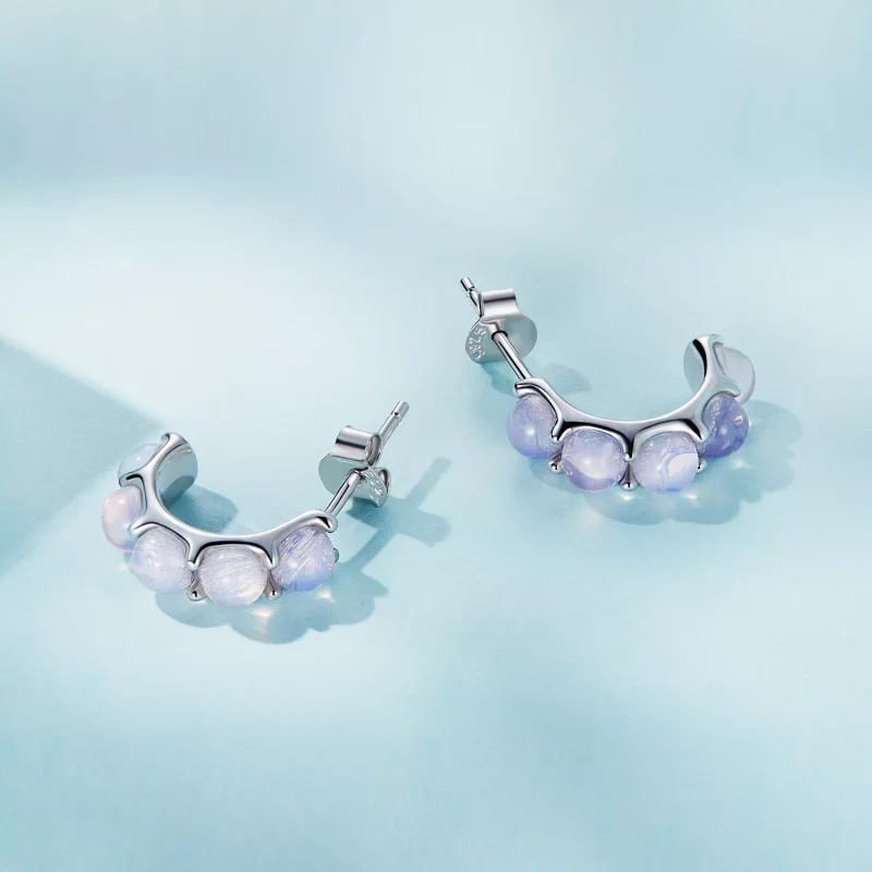(afbeelding voor) Pandora Style Roze Glas Oorknopjes - SCE1452 - Bekijken 3