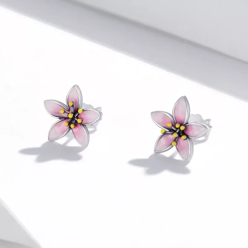 (afbeelding voor) Pandora Style Roze Sakura Oorknopjes - SCE1273 - Bekijken 2
