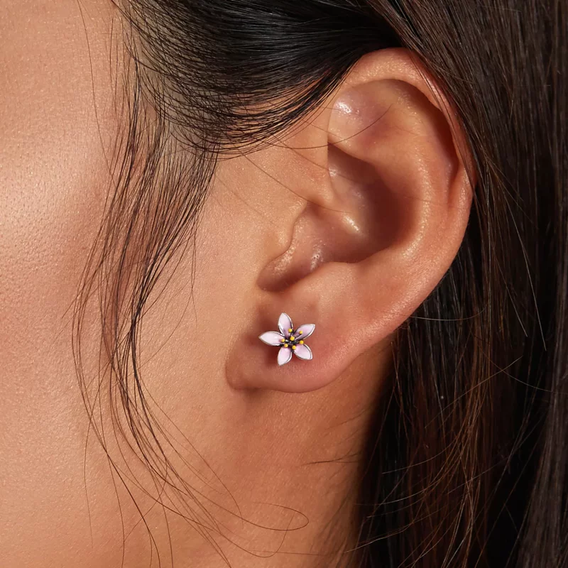 (afbeelding voor) Pandora Style Roze Sakura Oorknopjes - SCE1273 - Bekijken 6