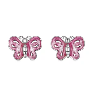 Pandora Style Roze Vlinder Oorknopjes - SCE1344 (afbeelding voor) Pandora Style Roze Vlinder Oorknopjes - SCE1344
