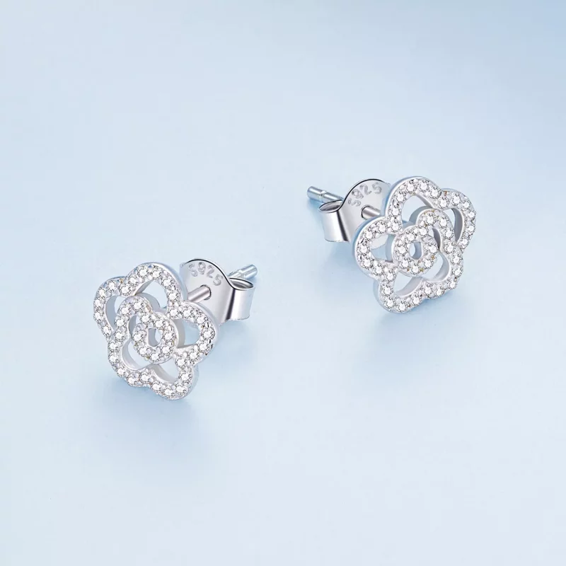 (afbeelding voor) Pandora Style Rozen Oorknopjes - BSE712 - Bekijken 3