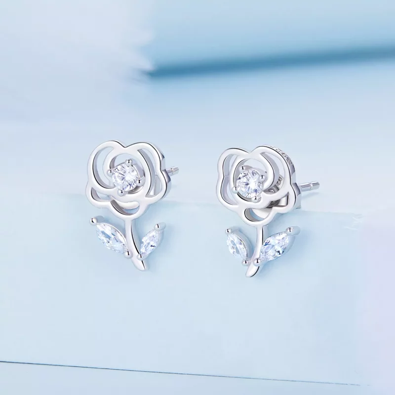 (afbeelding voor) Pandora Style Rozen Oorknopjes - BSE714 - Bekijken 2