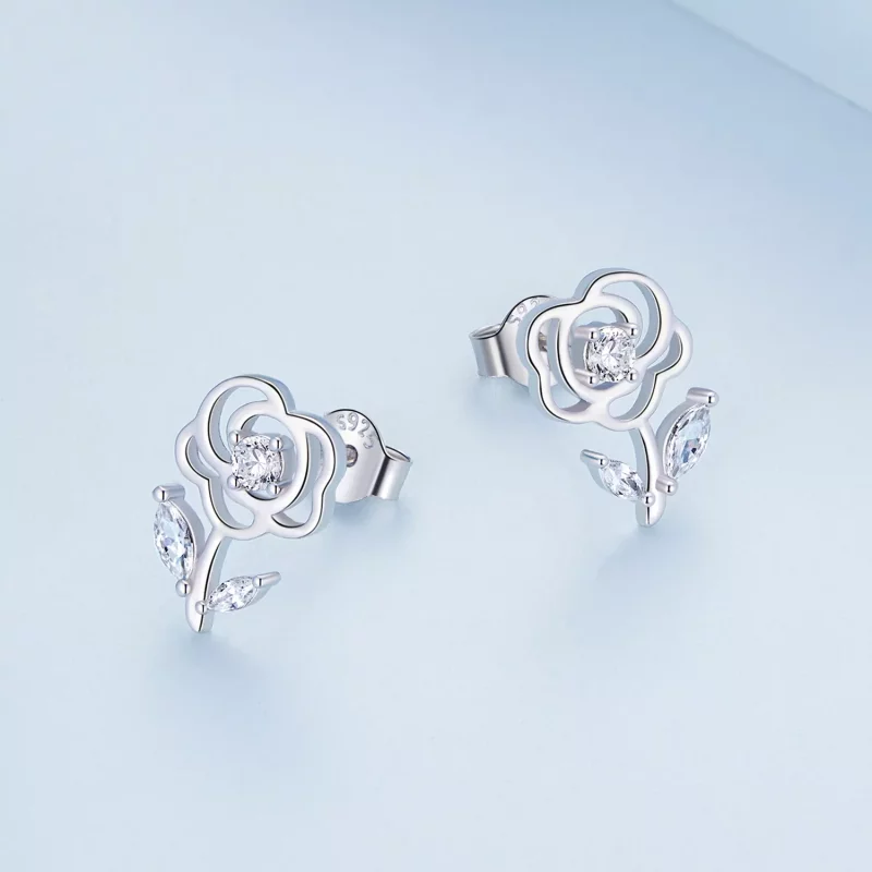 (afbeelding voor) Pandora Style Rozen Oorknopjes - BSE714 - Bekijken 3