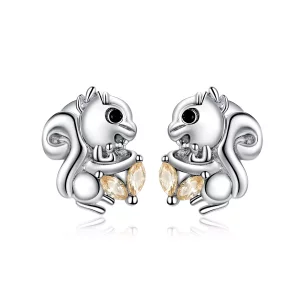 Pandora Style Schattige eekhoorn Oorknopjes - BSE417 (afbeelding voor) Pandora Style Schattige eekhoorn Oorknopjes - BSE417
