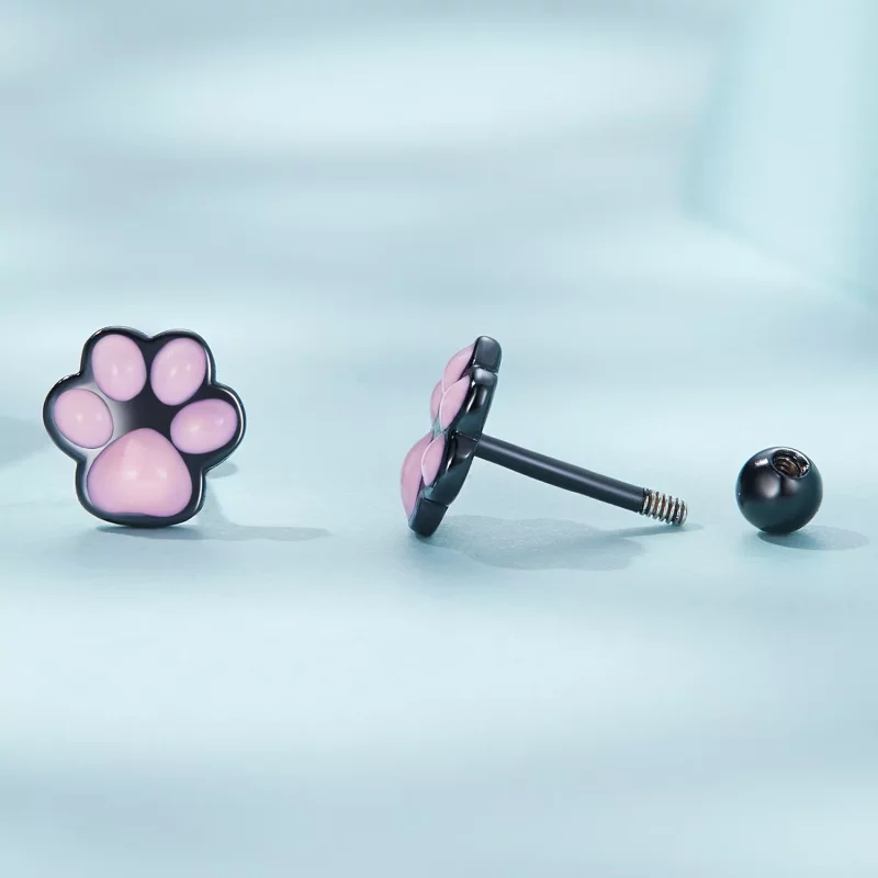 (afbeelding voor) Pandora Style Schattige Kattenpoot Oorknopjes - SCE1516 - Bekijken 3
