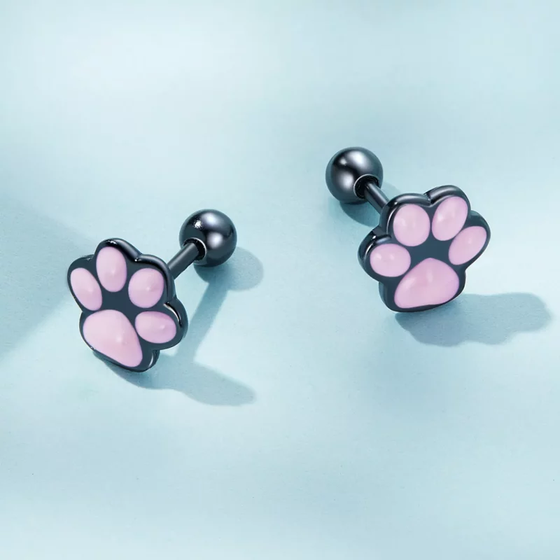 (afbeelding voor) Pandora Style Schattige Kattenpoot Oorknopjes - SCE1516 - Bekijken 4