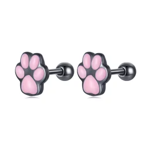 (afbeelding voor) Pandora Style Schattige Kattenpoot Oorknopjes - SCE1516