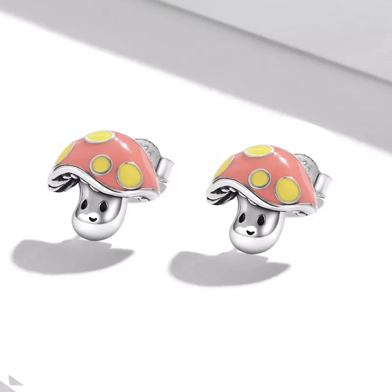 (afbeelding voor) Pandora Style Schattige kleine paddenstoel Oorknopjes - SCE1336 - Bekijken 2