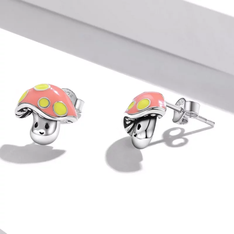 (afbeelding voor) Pandora Style Schattige kleine paddenstoel Oorknopjes - SCE1336 - Bekijken 3