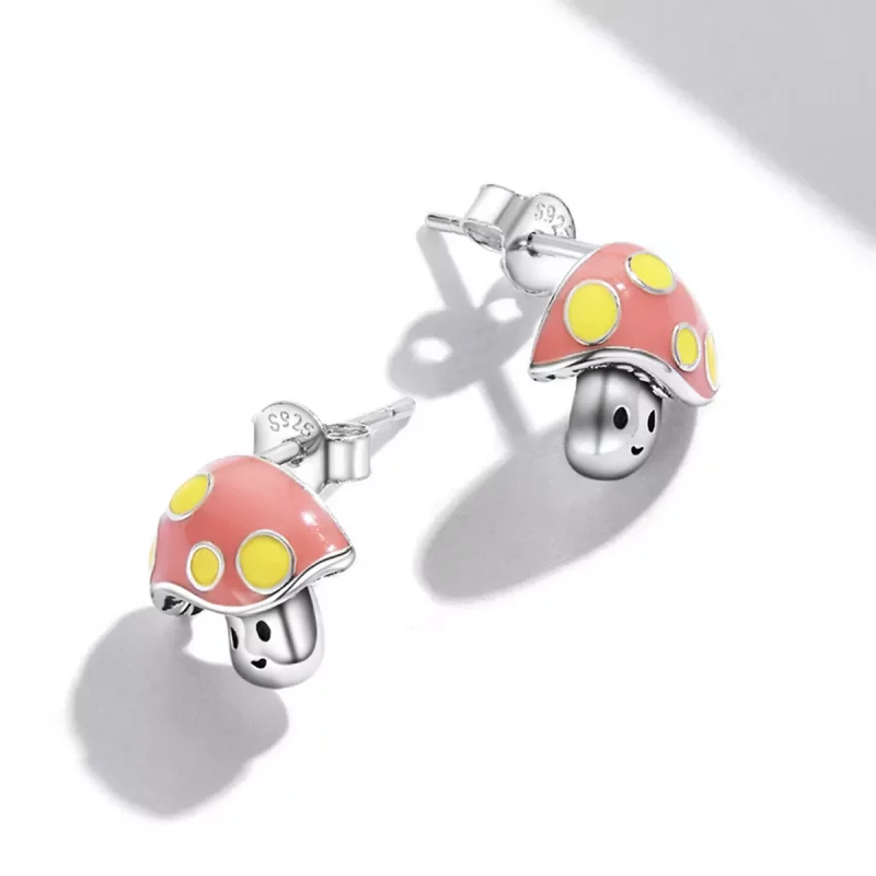(afbeelding voor) Pandora Style Schattige kleine paddenstoel Oorknopjes - SCE1336 - Bekijken 4