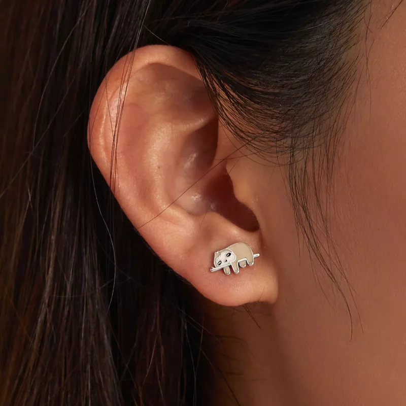 (afbeelding voor) Pandora Style Schattige Luiaard Oorknopjes - SCE1280 - Bekijken 7