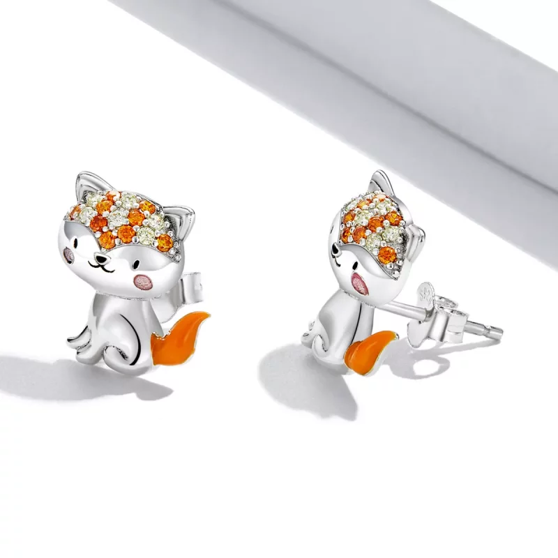 (afbeelding voor) Pandora Style Schattige Vos Oorknopjes - SCE1373 - Bekijken 3