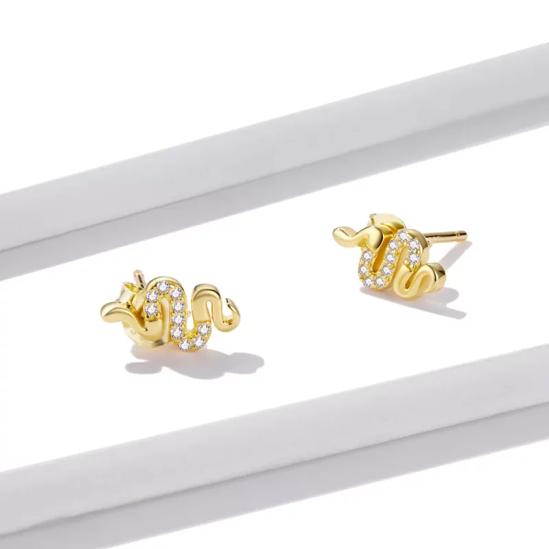 (afbeelding voor) Pandora Style Spirit Slang Oorknopjes - BSE526 - Bekijken 3
