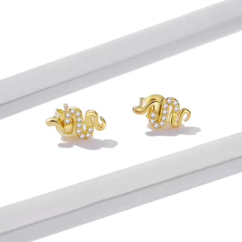 (afbeelding voor) Pandora Style Spirit Slang Oorknopjes - BSE526 - Bekijken 4
