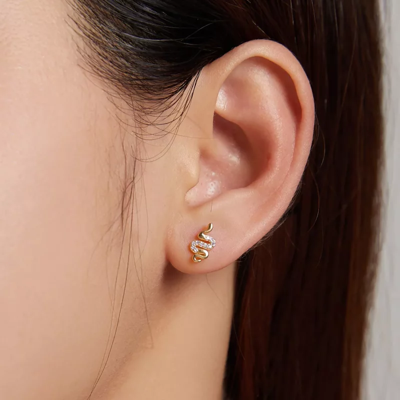 (afbeelding voor) Pandora Style Spirit Slang Oorknopjes - BSE526 - Bekijken 6