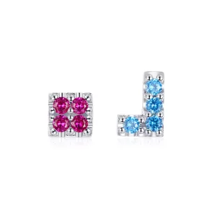 Pandora Style Tetris Oorknopjes - BSE365 (afbeelding voor) Pandora Style Tetris Oorknopjes - BSE365