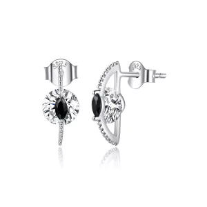 (afbeelding voor) Pandora Style Tussen zwart en wit Oorknopjes - SCE1036