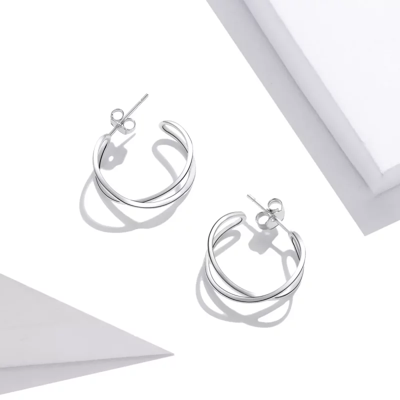 (afbeelding voor) Pandora Style Verweven liefde Oorknopjes - SCE1195 - Bekijken 2