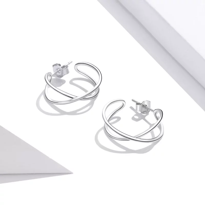 (afbeelding voor) Pandora Style Verweven liefde Oorknopjes - SCE1195 - Bekijken 3
