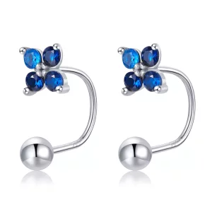 Pandora Style Vierbladige Bloem Oorknopjes - SCE1177-A (afbeelding voor) Pandora Style Vierbladige Bloem Oorknopjes - SCE1177-A