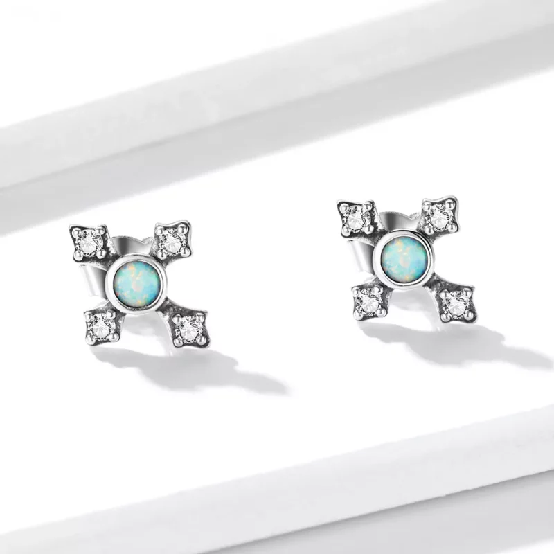 (afbeelding voor) Pandora Style Vintage Kruis Oorknopjes - BSE555 - Bekijken 3