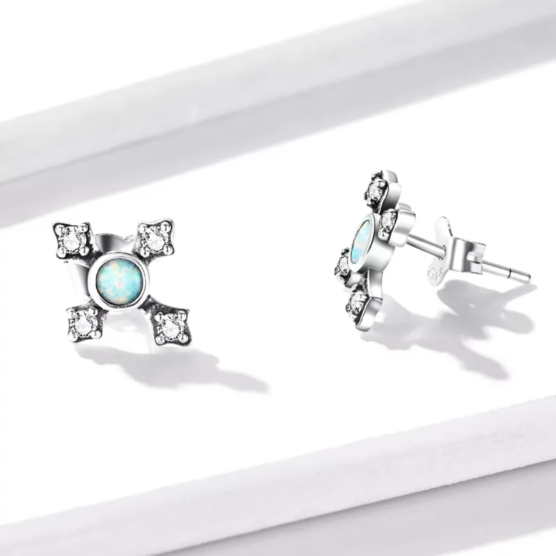 (afbeelding voor) Pandora Style Vintage Kruis Oorknopjes - BSE555 - Bekijken 4