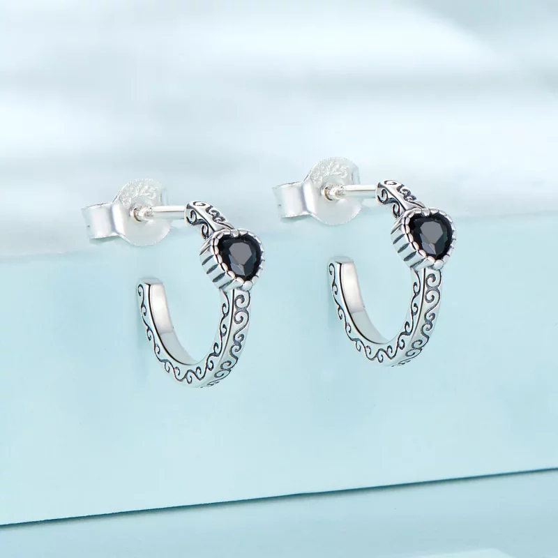 (afbeelding voor) Pandora Style Vintage Zwart Zirkoon Oorknopjes - SCE1520 - Bekijken 2