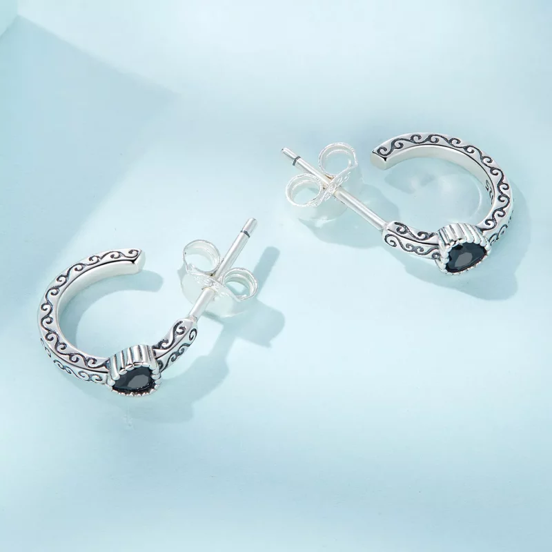(afbeelding voor) Pandora Style Vintage Zwart Zirkoon Oorknopjes - SCE1520 - Bekijken 4